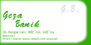 geza banik business card